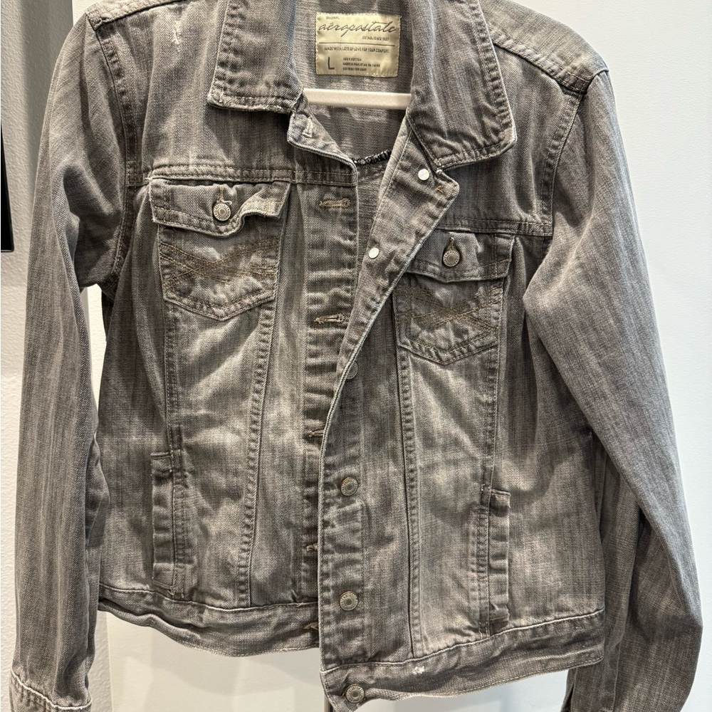 Aeropostale Light Gray Denim Jacket